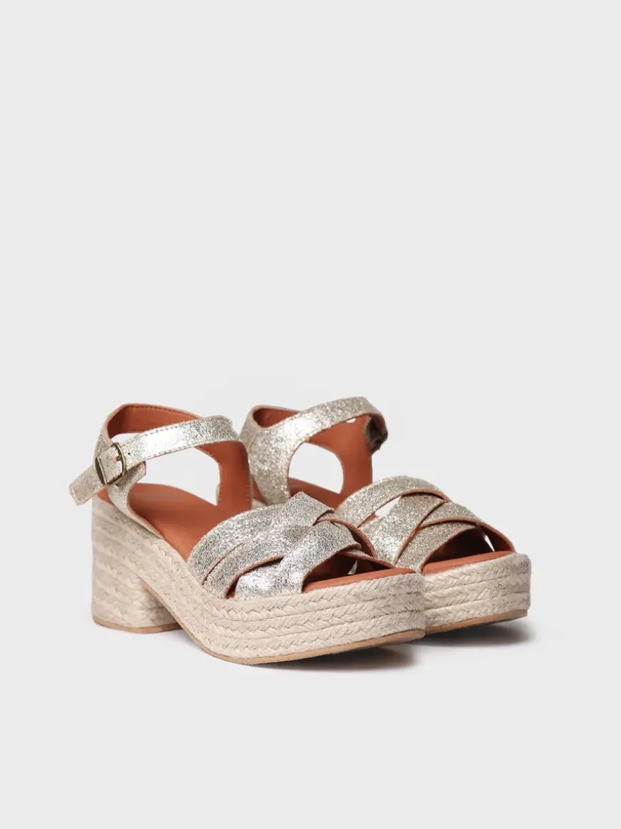 AINOA - Women's leather espadrille with shiny finish
