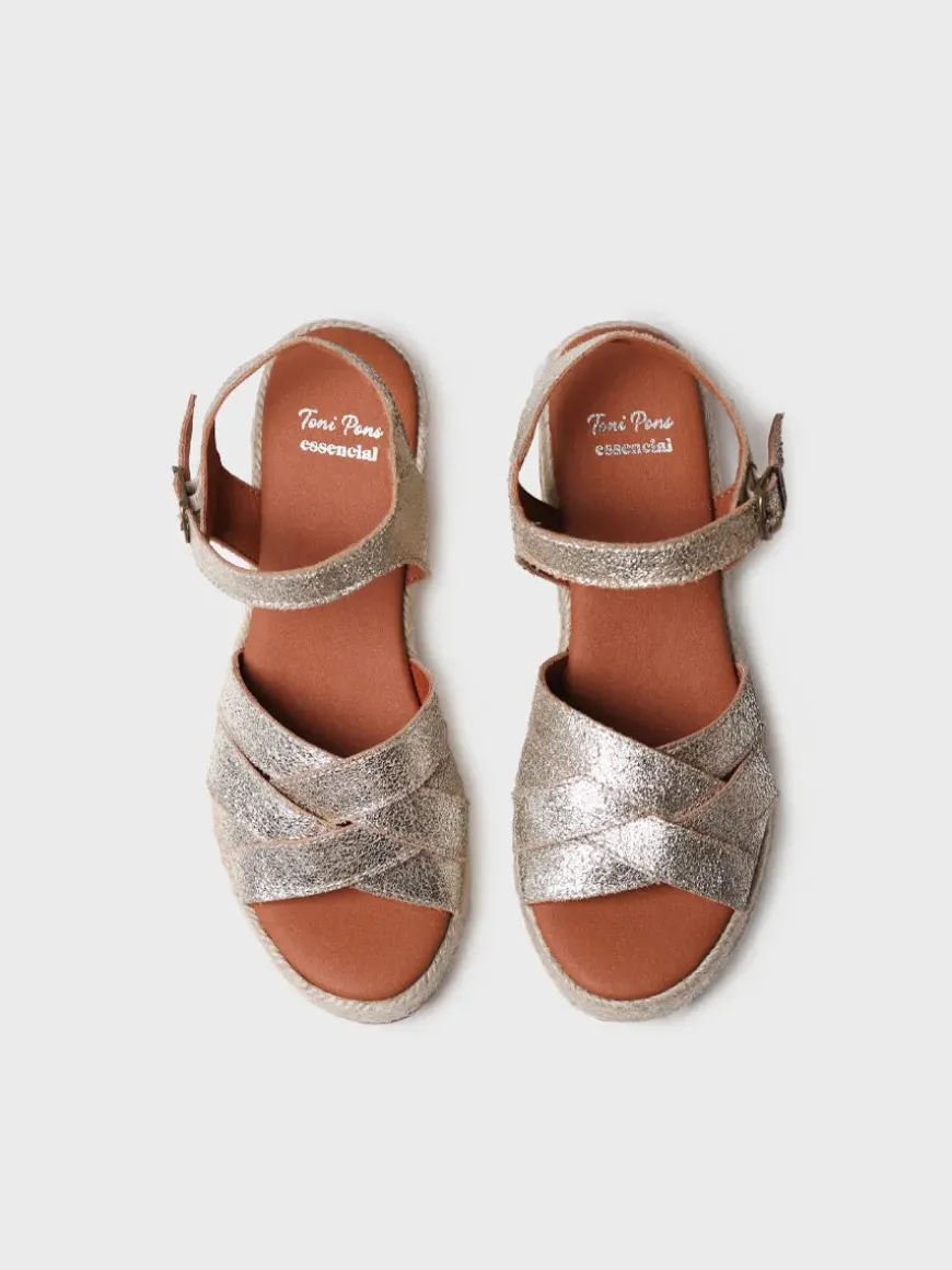 AINOA - Women's leather espadrille with shiny finish