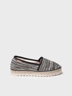 ALMA-CL - Flat espadrille for women in glitter fabric
