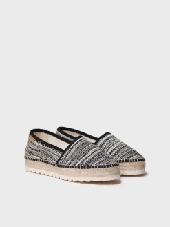 ALMA-CL - Flat espadrille for women in glitter fabric