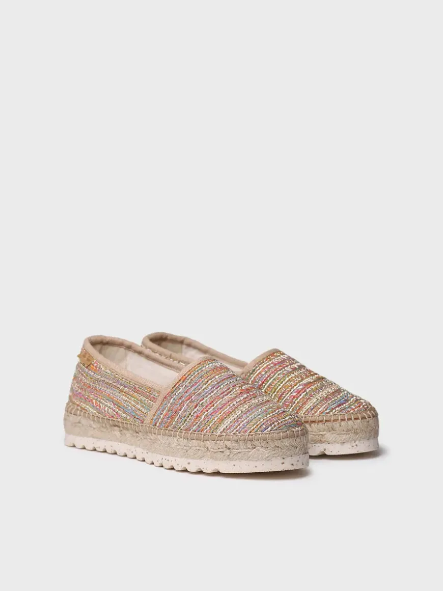 ALMA-CL - Flat espadrille for women in glitter fabric