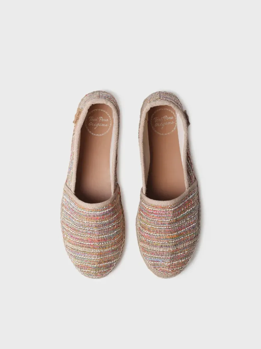 ALMA-CL - Flat espadrille for women in glitter fabric