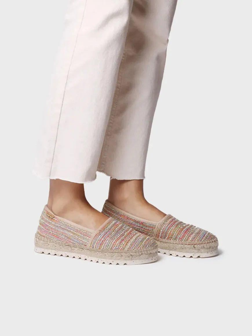 ALMA-CL - Flat espadrille for women in glitter fabric
