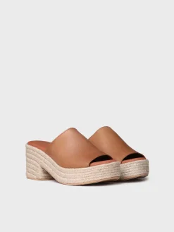 ANDREA - Leather espadrilles with wide heel
