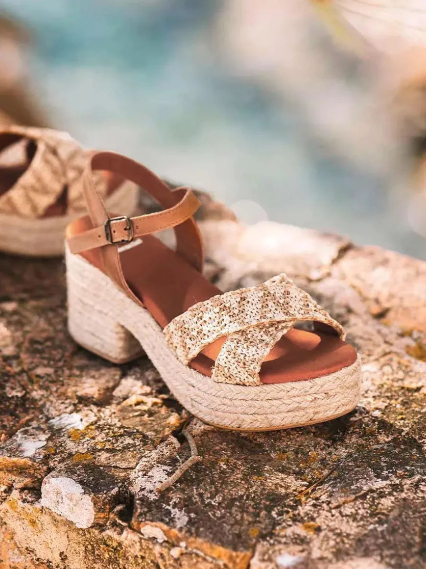 ATENES - Women's wide open heel espadrilles