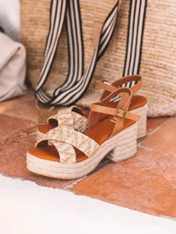 ATENES - Women's wide open heel espadrilles