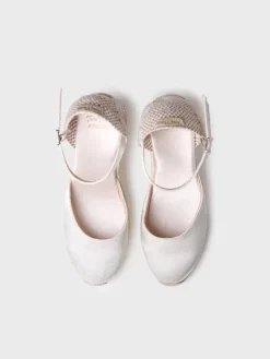 AUDREY - Bridal wedge espadrilles in satin