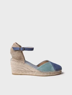BERAL - Women's espadrille in two-tone suede with wedge