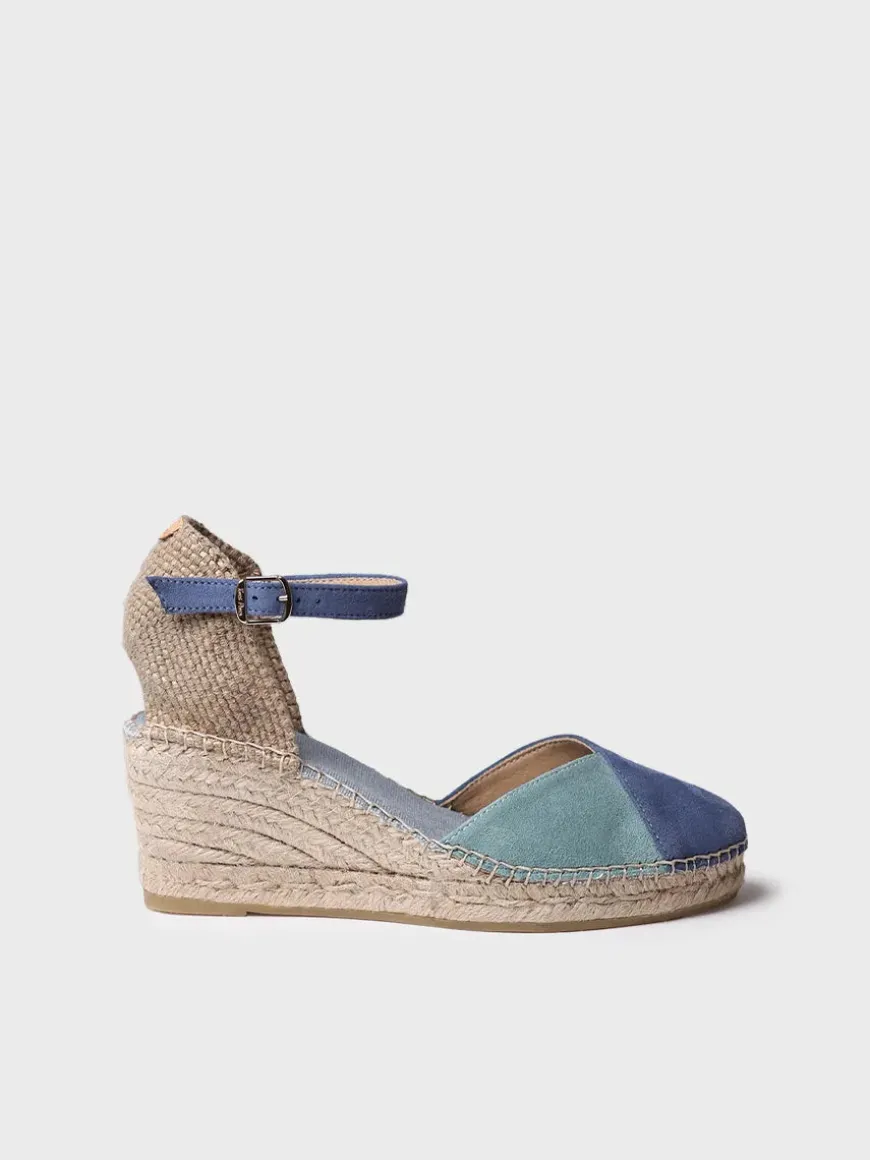 BERAL - Women's espadrille in two-tone suede with wedge
