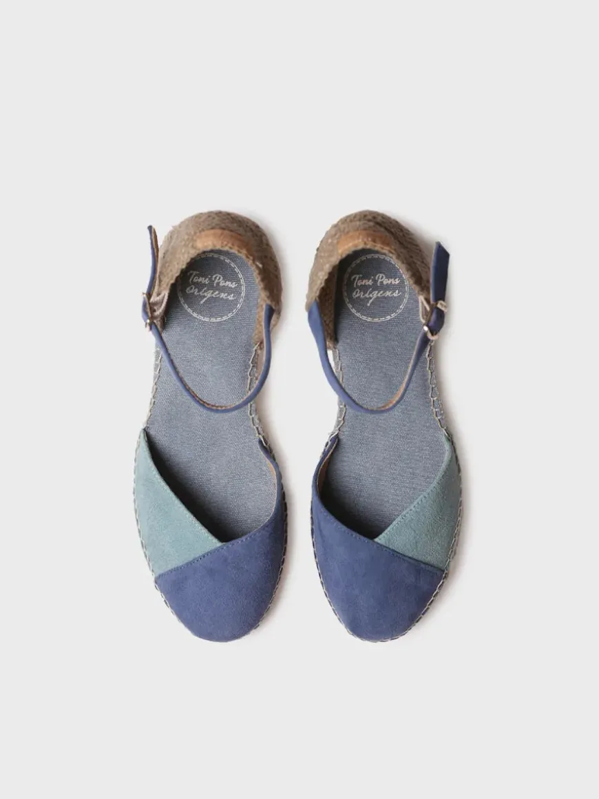 BERAL - Women's espadrille in two-tone suede with wedge
