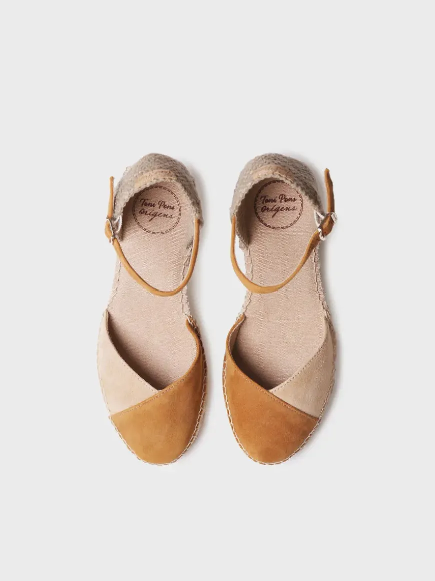 BERAL - Women's espadrille in two-tone suede with wedge