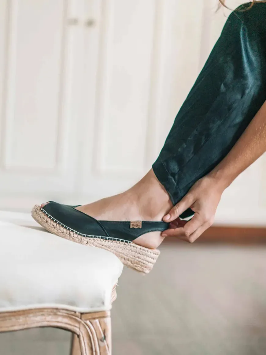 BERNIA-P - Women's wedge espadrilles in leather