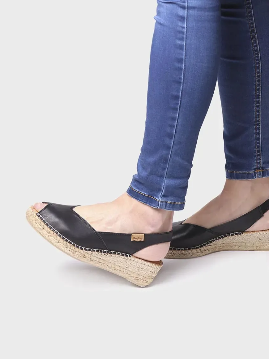 BERNIA-P - Women's wedge espadrilles in leather