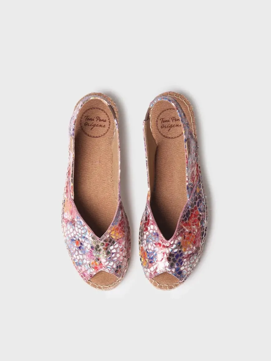 BERNIA-PM - Women's leather wedge espadrilles