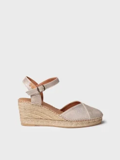 BIANCA-AS - Women's leather espadrille with wedge