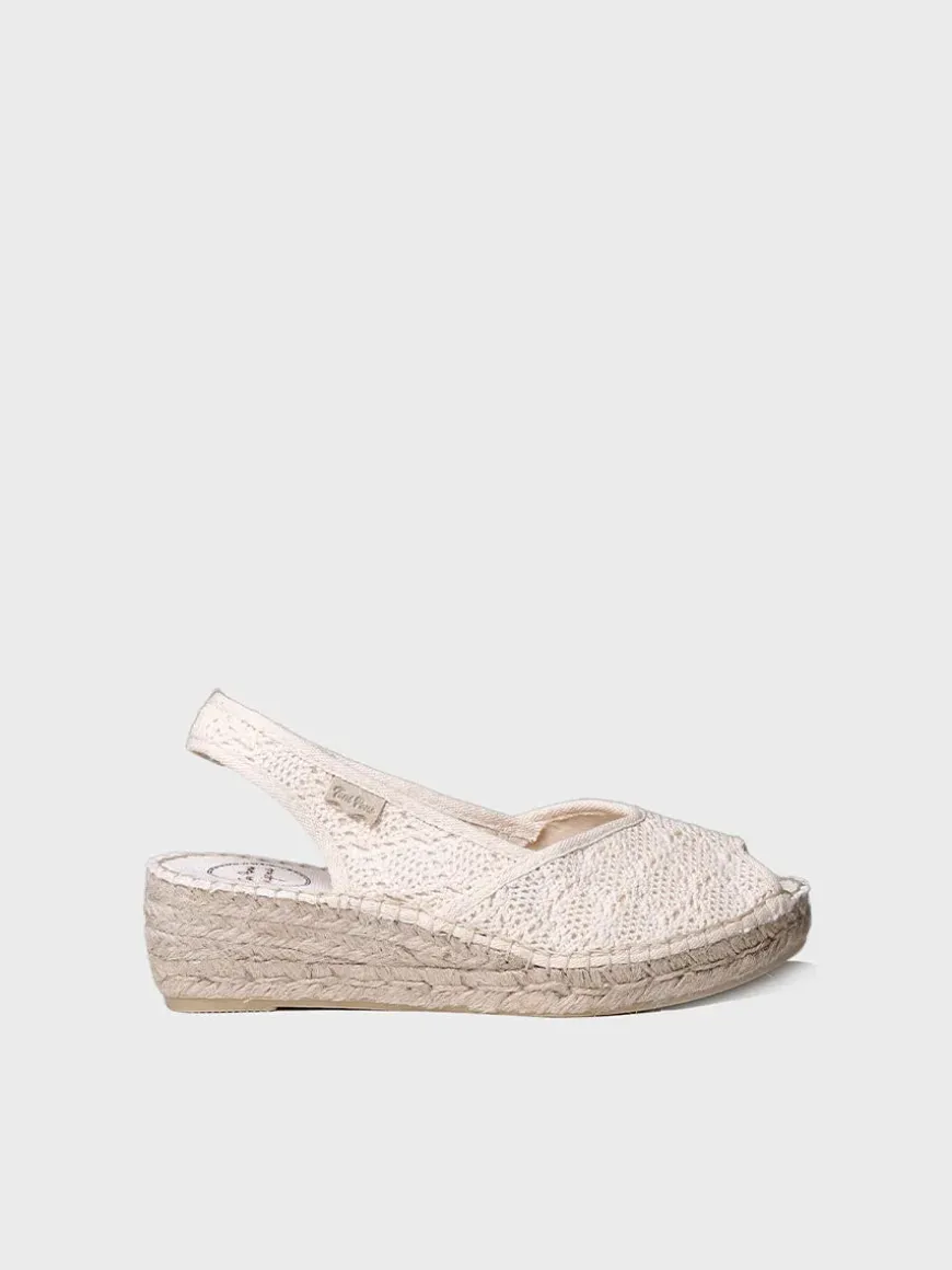 BLANCA-AD - Jute wedge espadrilles peep toe style