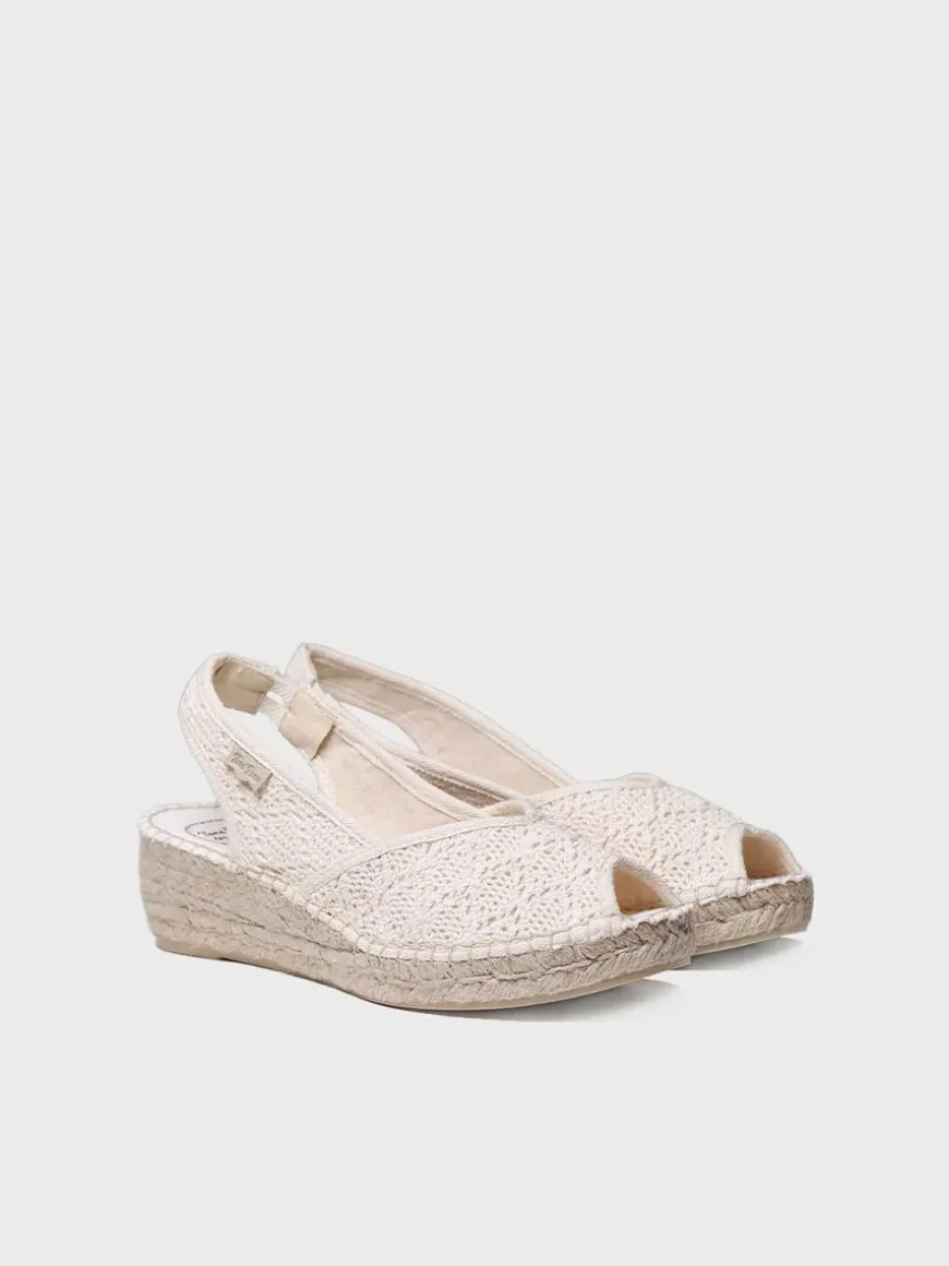 BLANCA-AD - Jute wedge espadrilles peep toe style