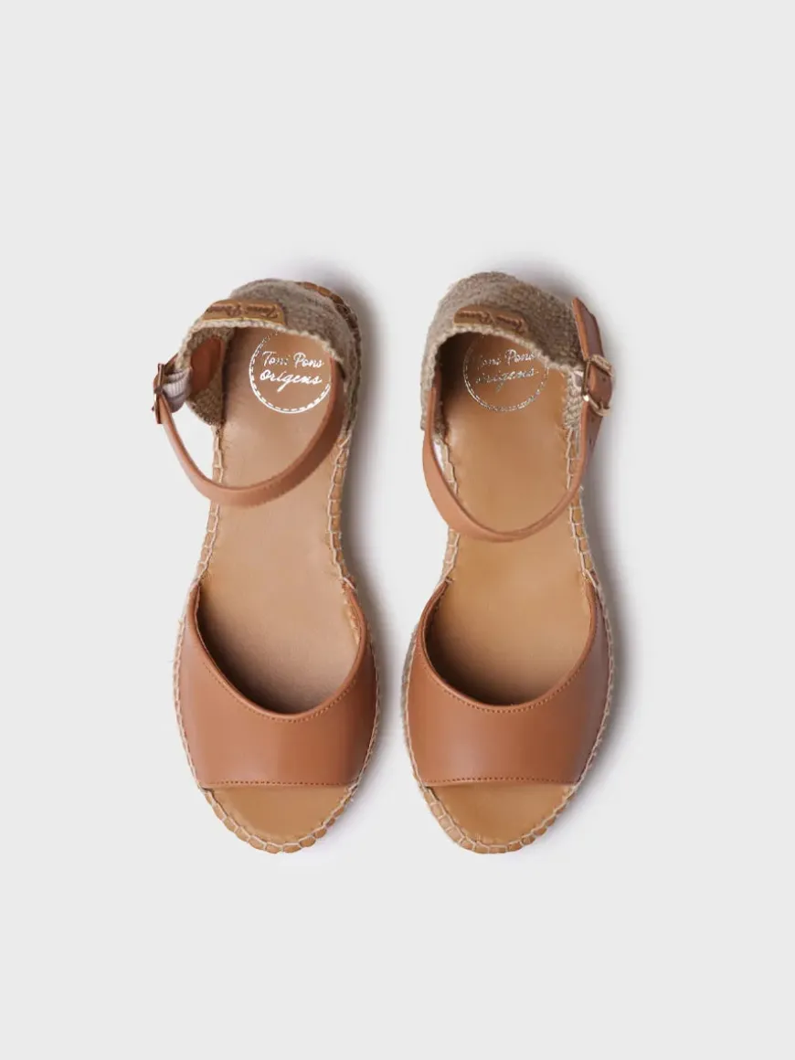 BRIELLA-P - Open espadrille for women with low wedge