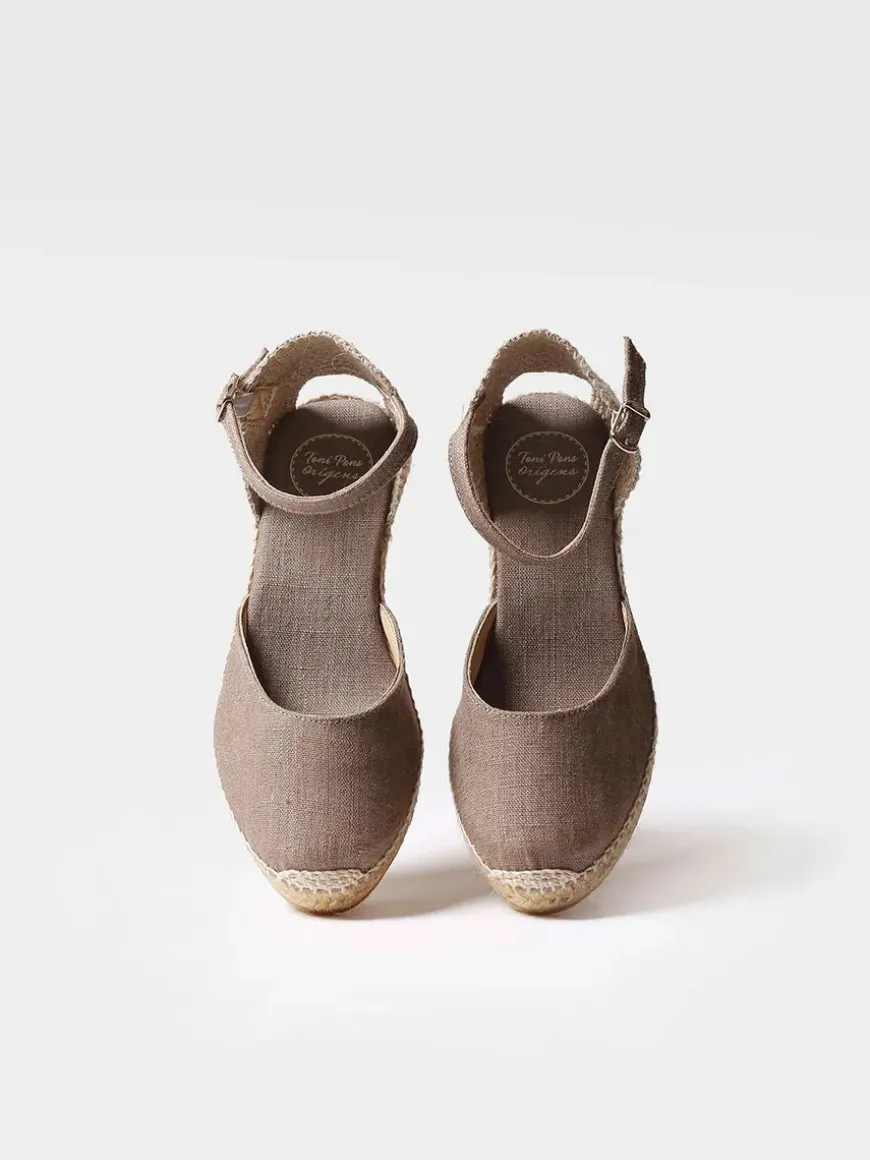 CALDES - Jute wedge espadrilles with buckle