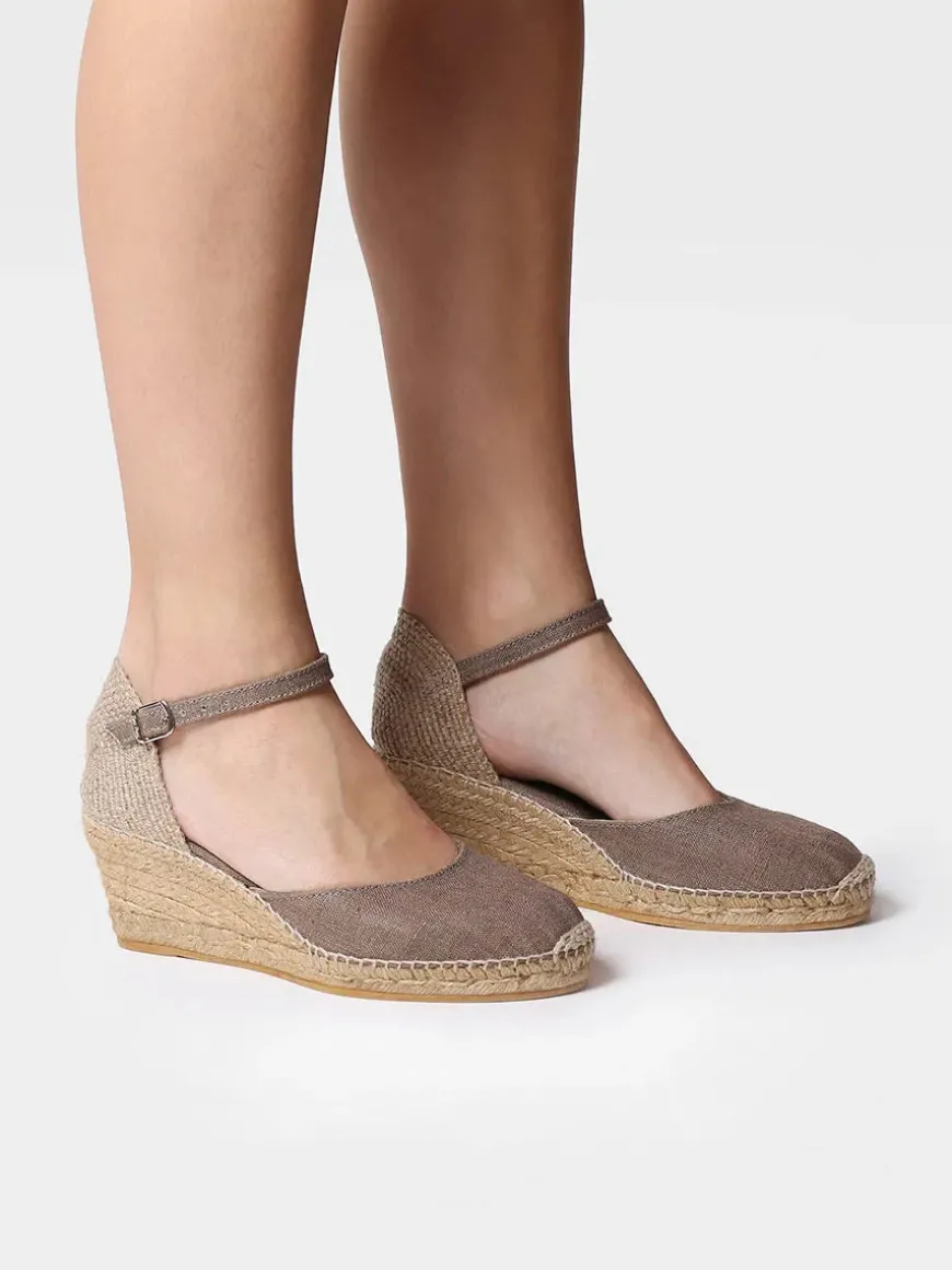 CALDES - Jute wedge espadrilles with buckle