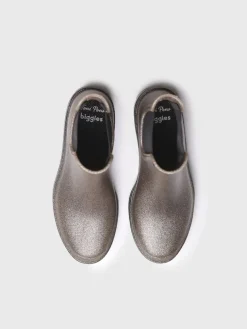 CALGARY - Shiny silver rain boots for women