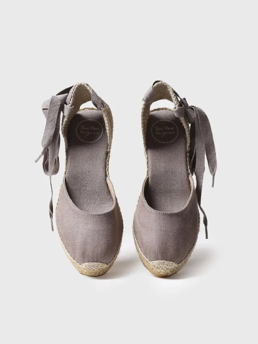 CALONGE - Valencian wedge espadrilles with veins