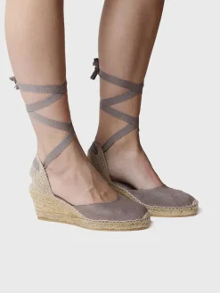 CALONGE - Valencian wedge espadrilles with veins