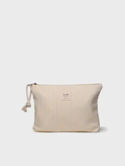 CAMBORIU - Striped toiletry bag in towel-like fabric with zipper