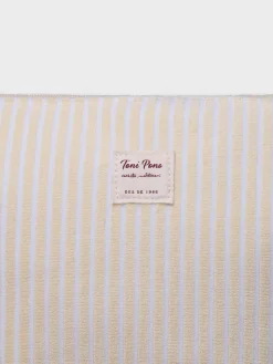CAMBORIU - Striped toiletry bag in towel-like fabric with zipper