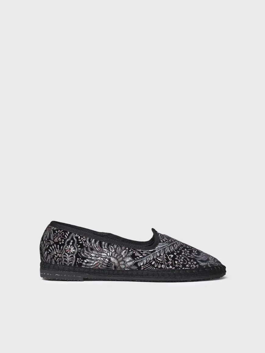 CATIA - Velvet jacquard fabric Mary Jane shoe for women