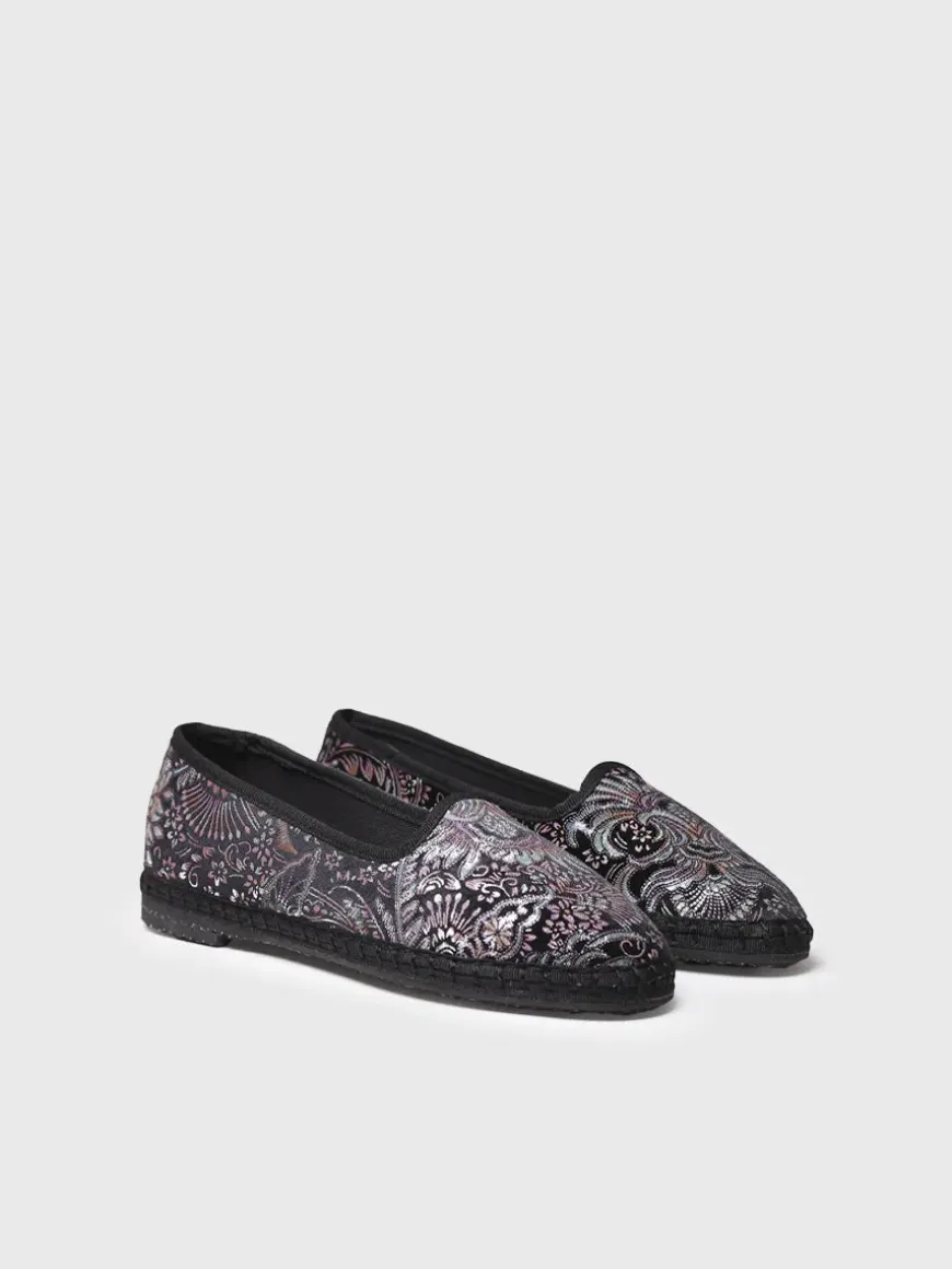 CATIA - Velvet jacquard fabric Mary Jane shoe for women