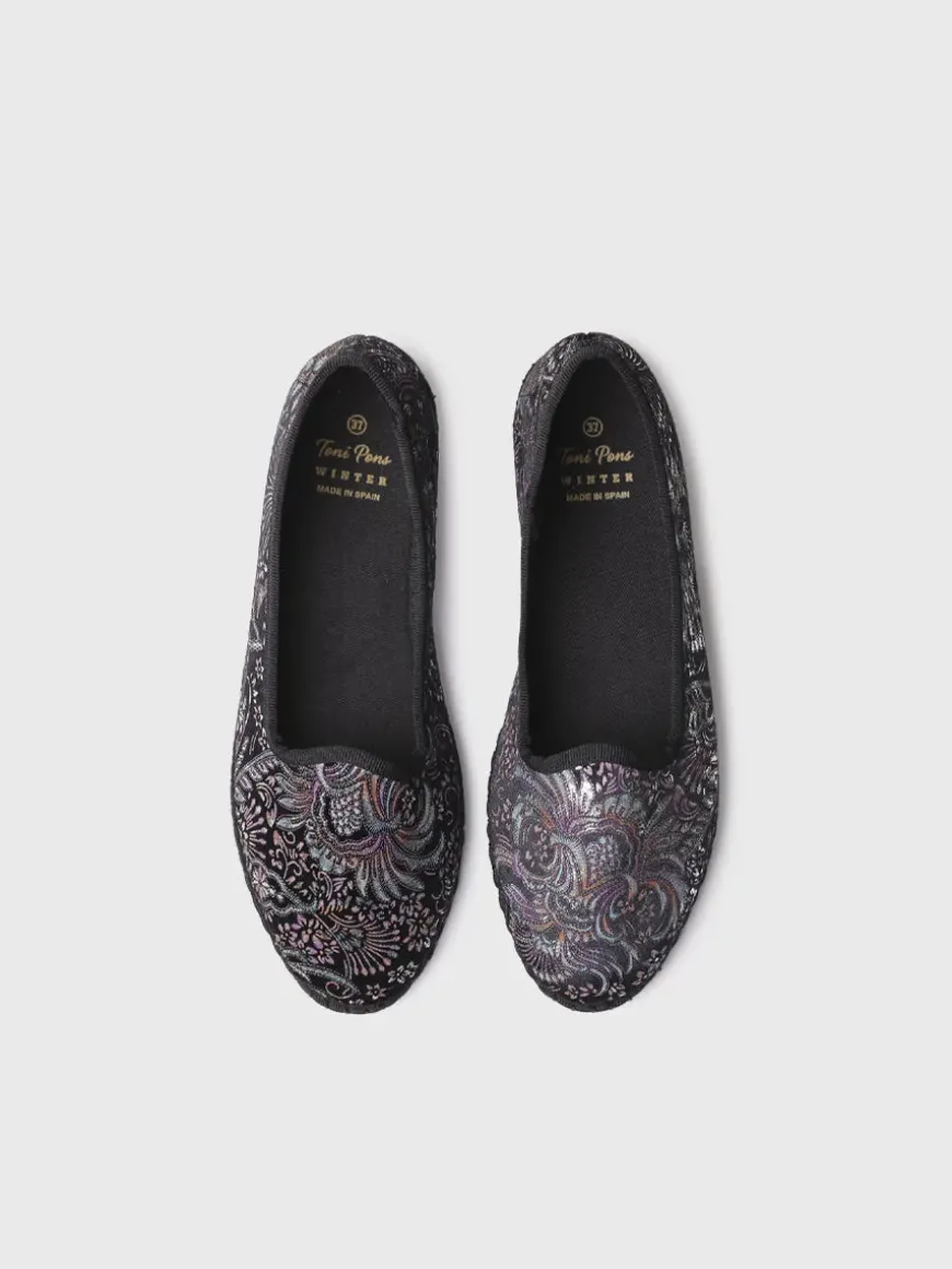 CATIA - Velvet jacquard fabric Mary Jane shoe for women