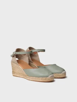COSTA-5 - Closed leather espadrilles for women
