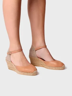 COSTA-5 - Closed leather espadrilles for women
