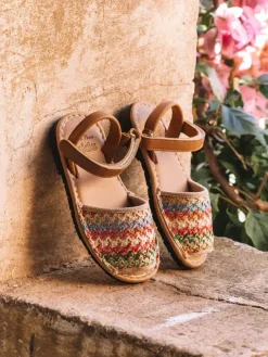 COVA-NZ - Children's abarcas in multicoloured fabric with velcro closure