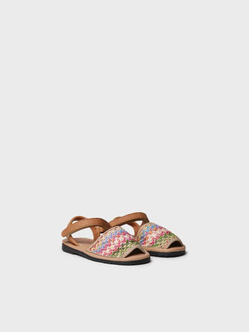 COVA-NZ - Children's abarcas in multicoloured fabric with velcro closure