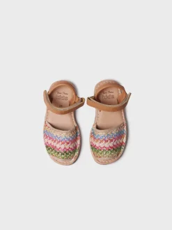 COVA-NZ - Children's abarcas in multicoloured fabric with velcro closure