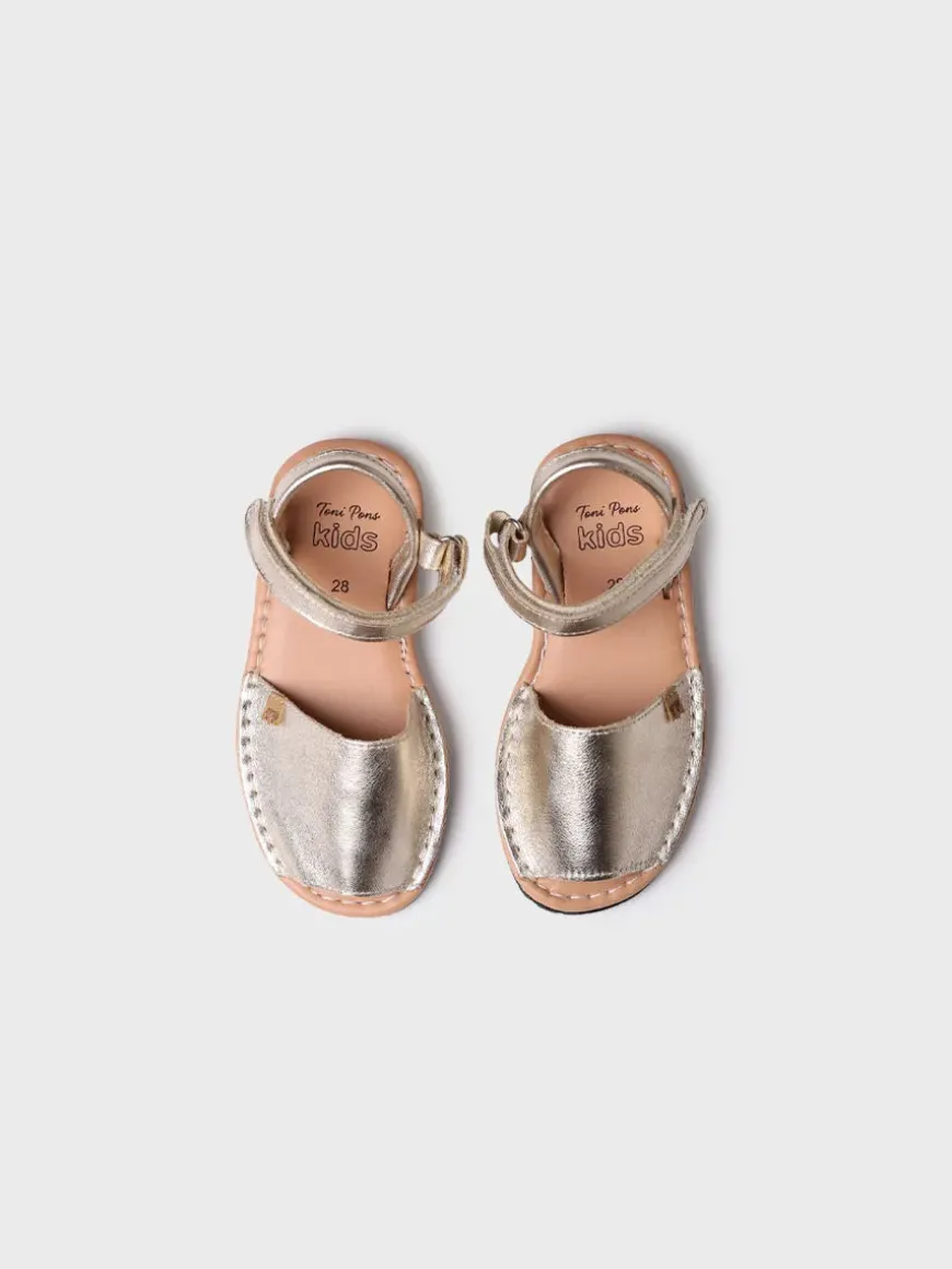 COVA-P - Girl's golden menorquine sandal
