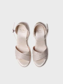 CRISTAL - Open bridal espadrille with wedge and crossed straps