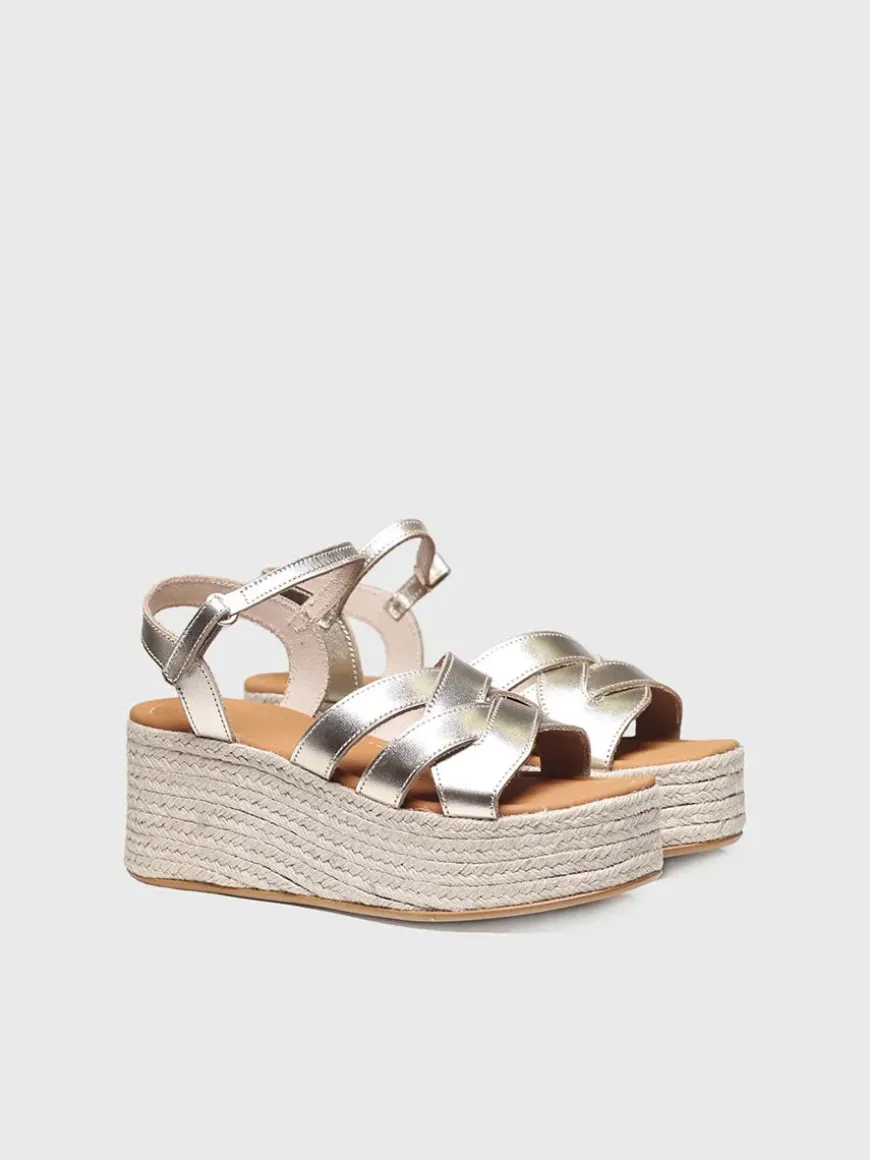 CRISTINA - Gold platform sandal for women