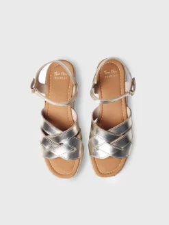 CRISTINA - Gold platform sandal for women