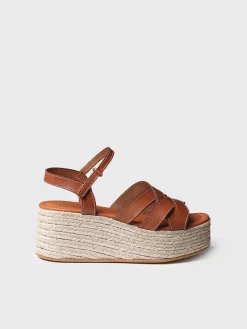 CRISTINA - Platform sandal in Tan colour - CRISTINA