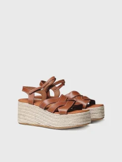 CRISTINA - Platform sandal in Tan colour - CRISTINA