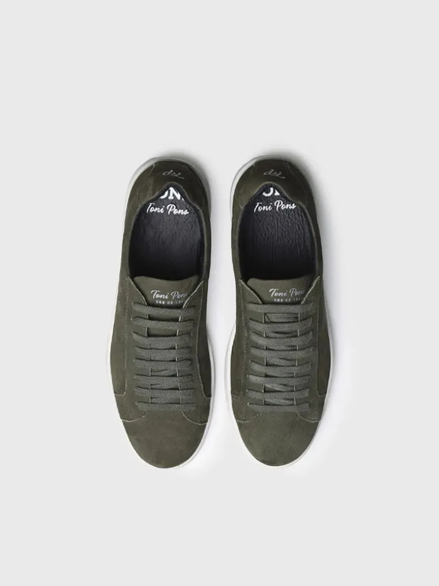 DALMAU - Men's nubuck leather trainer with laces