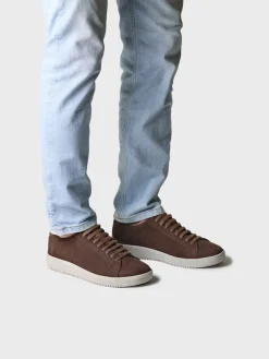 DALMAU - Men's nubuck leather trainer with laces