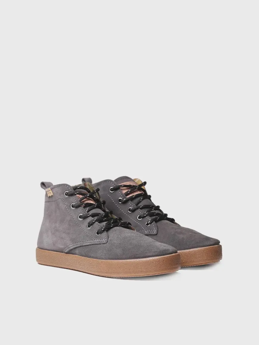 DALTON-SY - Men's Lace-up Ankle boot in Suede grey