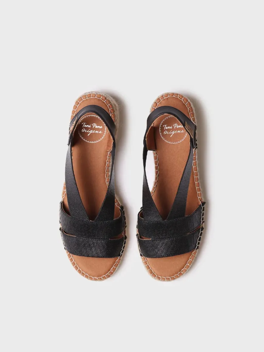 DAMA - Women's espadrille with wide heel and metallic elastics