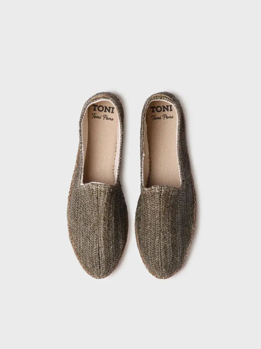 DAMASC - Closed men's espadrille in raffia with jute sole
