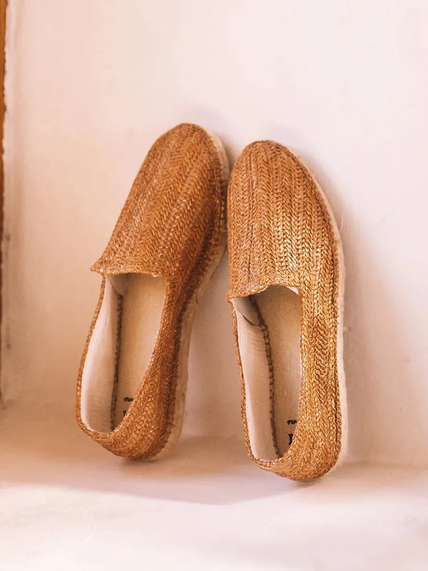 DAMASC - Closed men's espadrille in raffia with jute sole