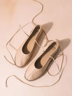 DAMETA - Leather ballerina-style espadrille for women - DAMETA